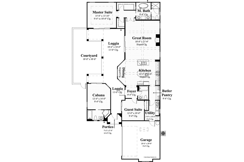 Dream House Plan - Floor Plan - Main Floor for Mediterranean House Plan #930-433 - 2 bed, 3 bath