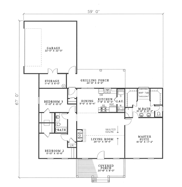 House Design - Farmhouse Floor Plan - Main Floor Plan #17-1144