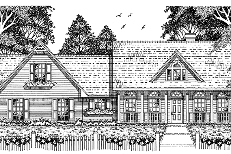 House Blueprint - Country Exterior - Front Elevation Plan #42-540