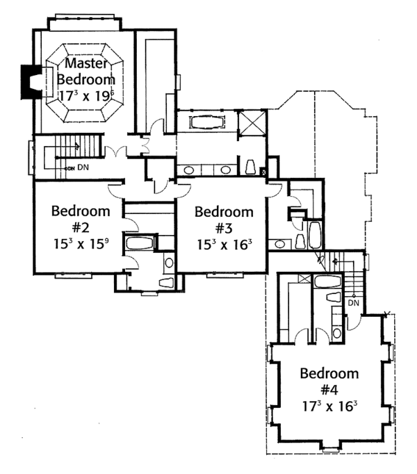 House Blueprint - European Floor Plan - Upper Floor Plan #429-150