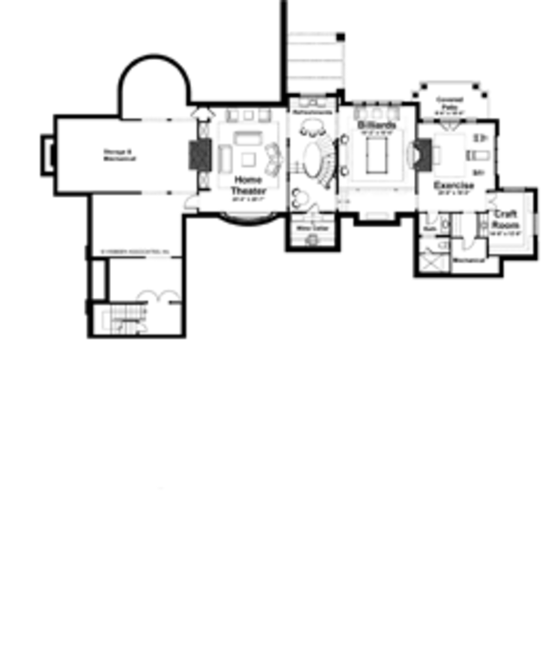 Country Floor Plan - Lower Floor Plan #928-183