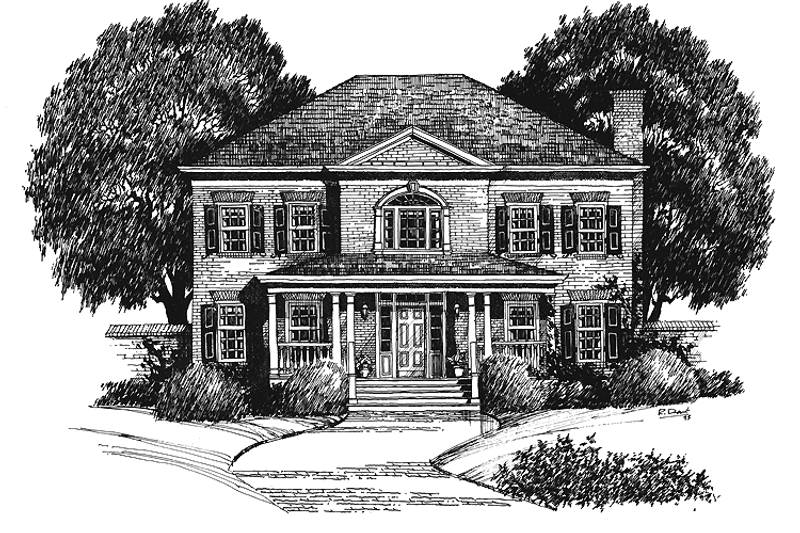 Home Plan - Exterior - Front Elevation 3 for Classical House Plan #429-163 - 3 bed, 2.5 bath