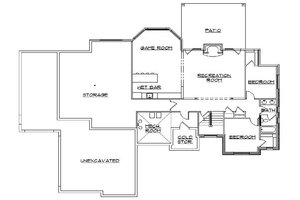 Floor Plan - Lower Floor for Traditional House Plan #5-287 - 5 bed, 3.5 bath