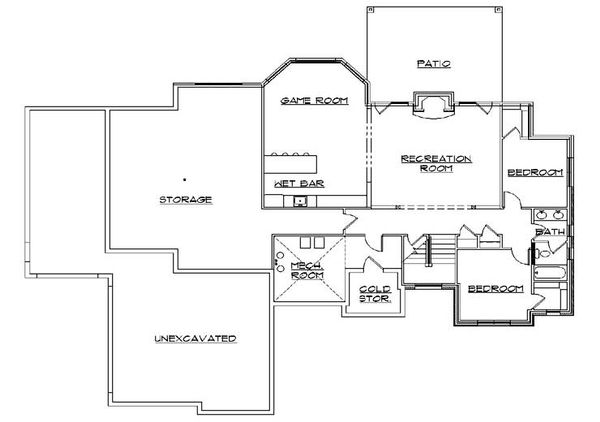Traditional Floor Plan - Lower Floor Plan #5-287