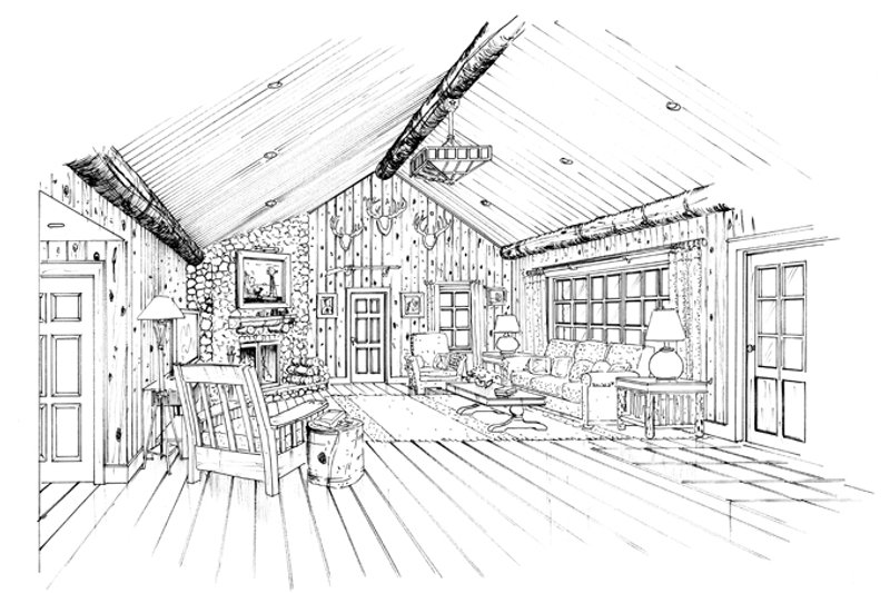 Architectural House Design - Interior - Family Room for Craftsman House Plan #942-19 - 3 bed, 2.5 bath