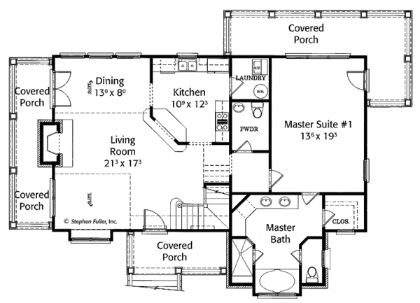 House Plan Design - Country Floor Plan - Main Floor Plan #429-434