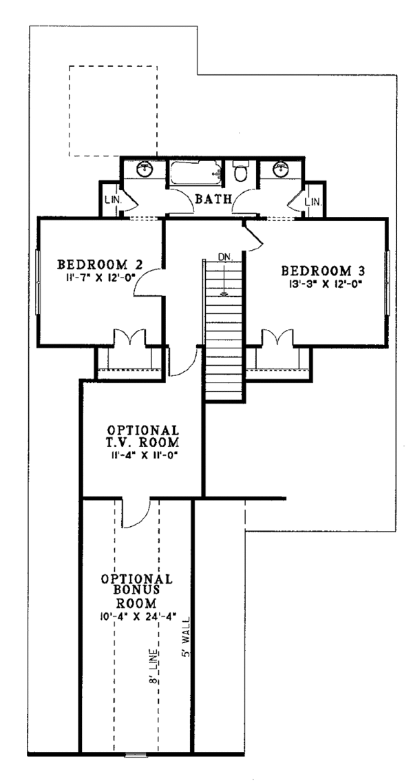 House Blueprint - Bungalow Floor Plan - Upper Floor Plan #17-3015