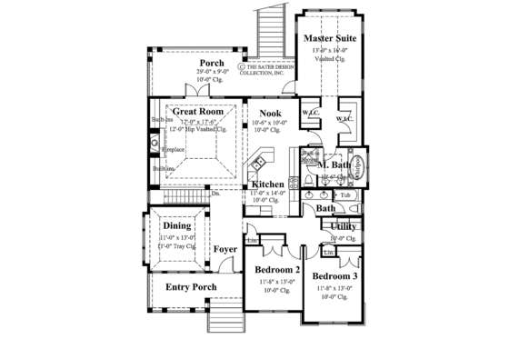 Floor Plan - Main Floor for Traditional House Plan #930-160 - 3 bed, 2 bath