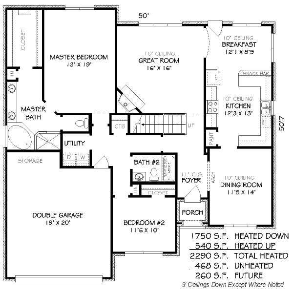 European Floor Plan - Main Floor Plan #424-87