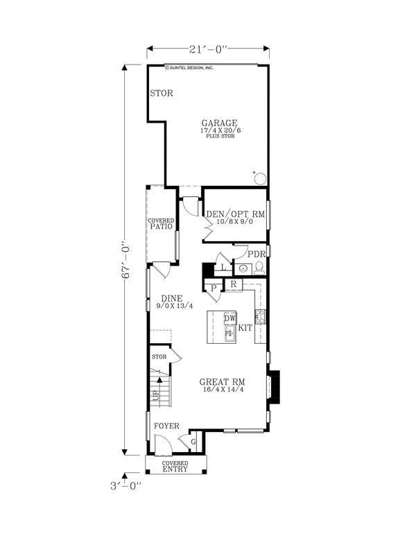 Home Plan - Contemporary Floor Plan - Main Floor Plan #53-618