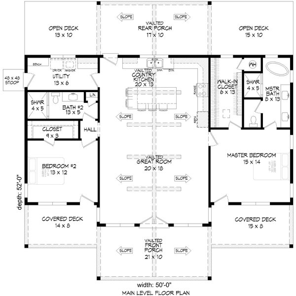 Country Floor Plan - Main Floor Plan #932-1108