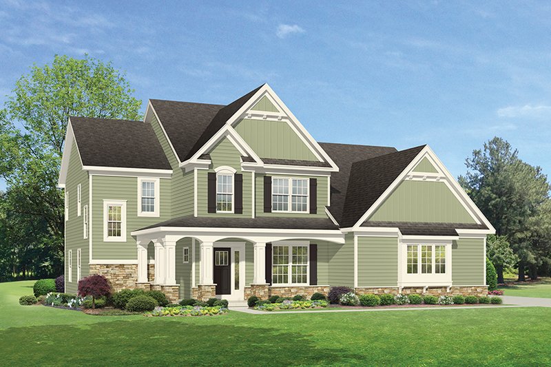 House Plan Design - Exterior - Front Elevation 3 for Traditional House Plan #1010-134 - 3 bed, 3.5 bath
