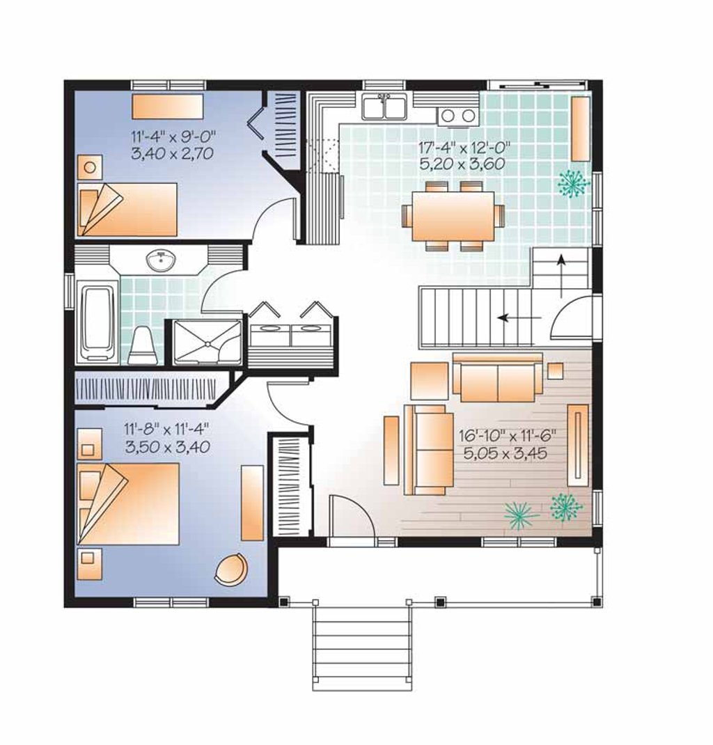 Country Style House Plan 2 Beds 1 Baths 973 Sq Ft Plan 23 2519 Floorplans Com Country Style House Plan 2 Beds 1 Baths 973 Sq Ft Plan 23 2519 Floorplans Com