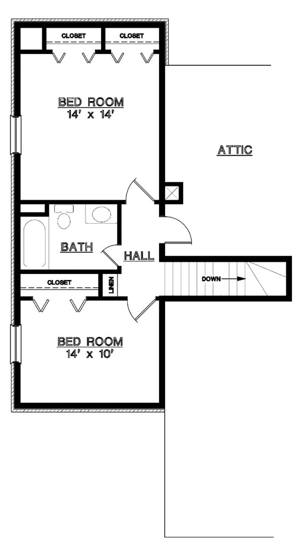 House Plan Design - European Floor Plan - Upper Floor Plan #45-543