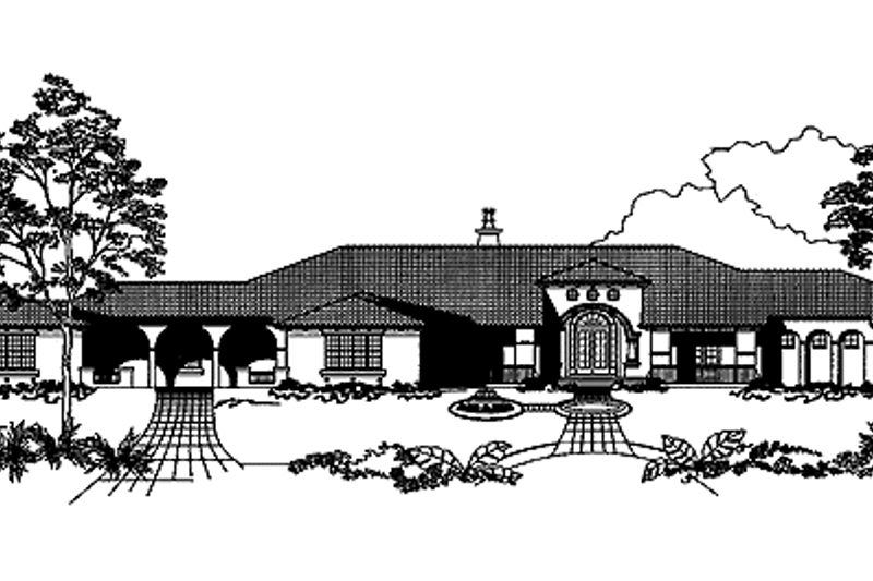 House Plan Design - Mediterranean Exterior - Front Elevation Plan #999-117