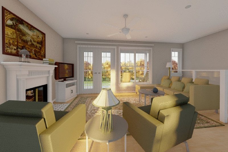 House Blueprint - Interior - Family Room 1 for Farmhouse House Plan #126-253 - 3 bed, 3 bath