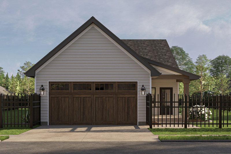 House Blueprint - Exterior - Rear Elevation for Craftsman House Plan #455-423 - 3 bed, 2 bath