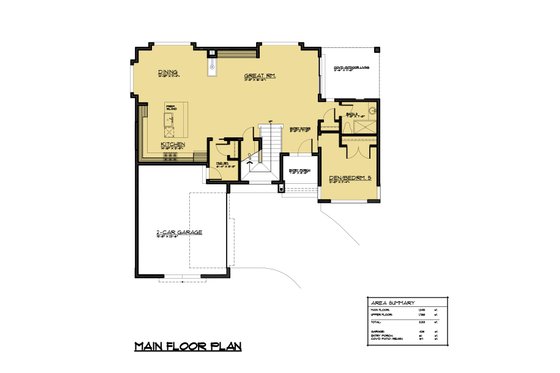 Floor Plan - Main Floor for Contemporary House Plan #1066-49 - 4 bed, 3 bath