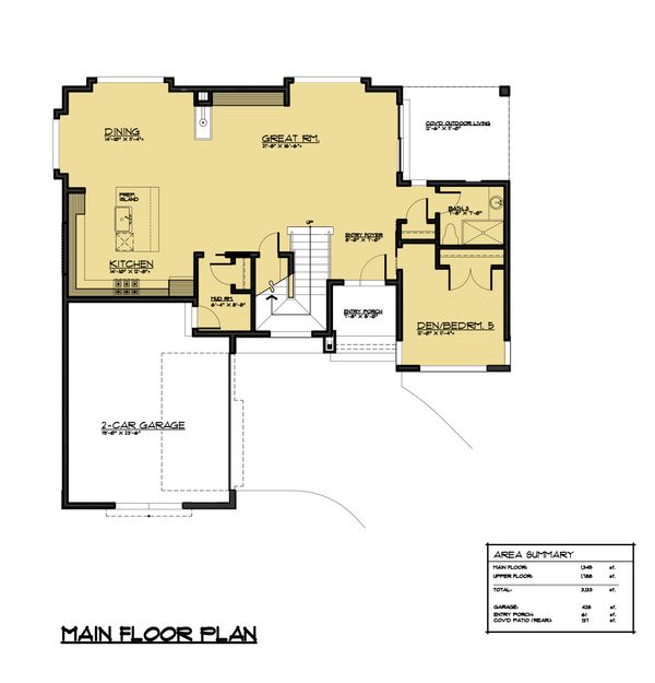 Contemporary Floor Plan - Main Floor Plan #1066-49
