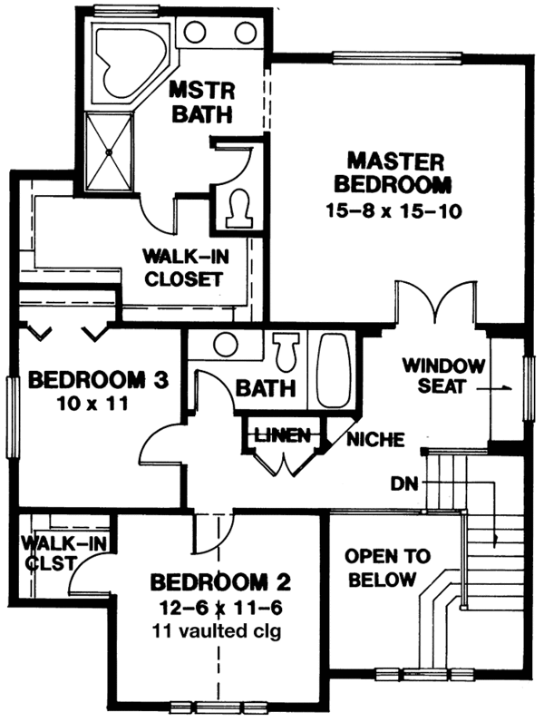 Dream House Plan - Country Floor Plan - Upper Floor Plan #966-38