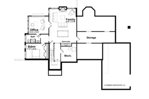 Floor Plan - Lower Floor for Traditional House Plan #928-222 - 3 bed, 3.5 bath