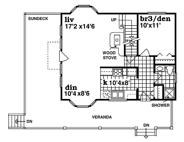 Country Floor Plan - Main Floor Plan #47-383