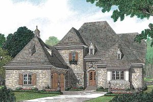 House Design - Exterior - Front Elevation for European House Plan #453-156 - 3 bed, 3.5 bath
