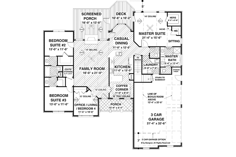 Home Plan - Floor Plan - Main Floor for Traditional House Plan #56-683 - 4 bed, 2.5 bath