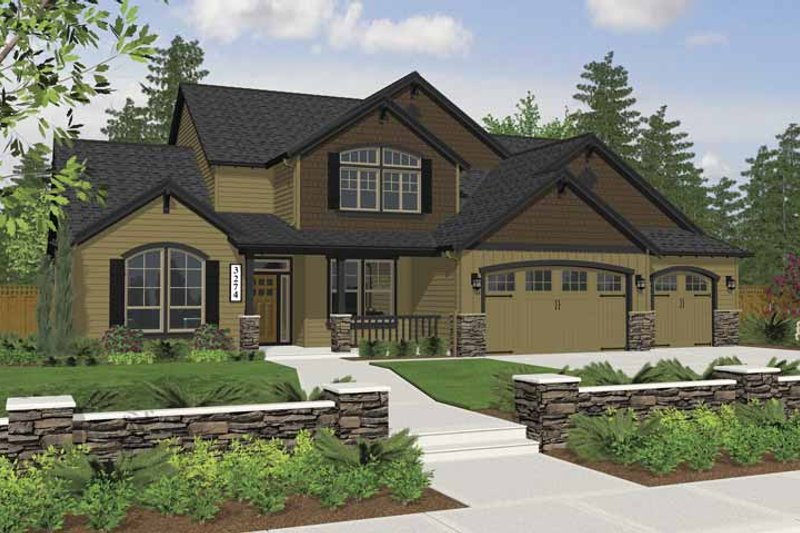 Architectural House Design - Craftsman Exterior - Front Elevation Plan #943-7