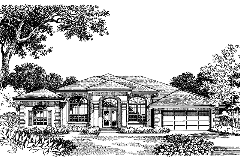 House Blueprint - Mediterranean Exterior - Front Elevation Plan #417-574