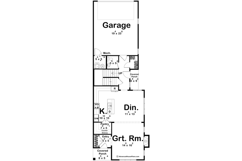Home Plan - Floor Plan - Main Floor for Craftsman House Plan #455-400 - 3 bed, 2.5 bath
