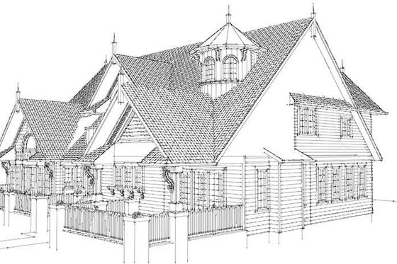 Exterior - Other Elevation 3 for Classical House Plan #1101-49 - 3 bed, 3.5 bath