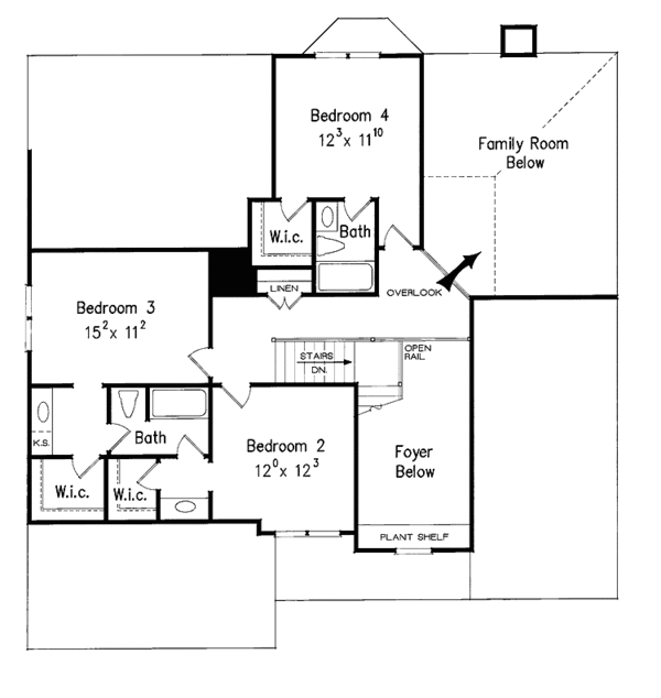 Architectural House Design - Country Floor Plan - Upper Floor Plan #927-893