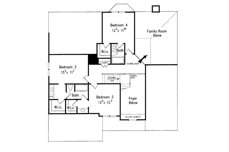House Blueprint - Floor Plan - Upper Floor for Country House Plan #927-893 - 4 bed, 3.5 bath