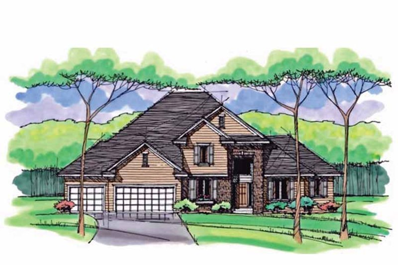 Home Plan - Exterior - Front Elevation 3 for Colonial House Plan #51-1037 - 4 bed, 2.5 bath