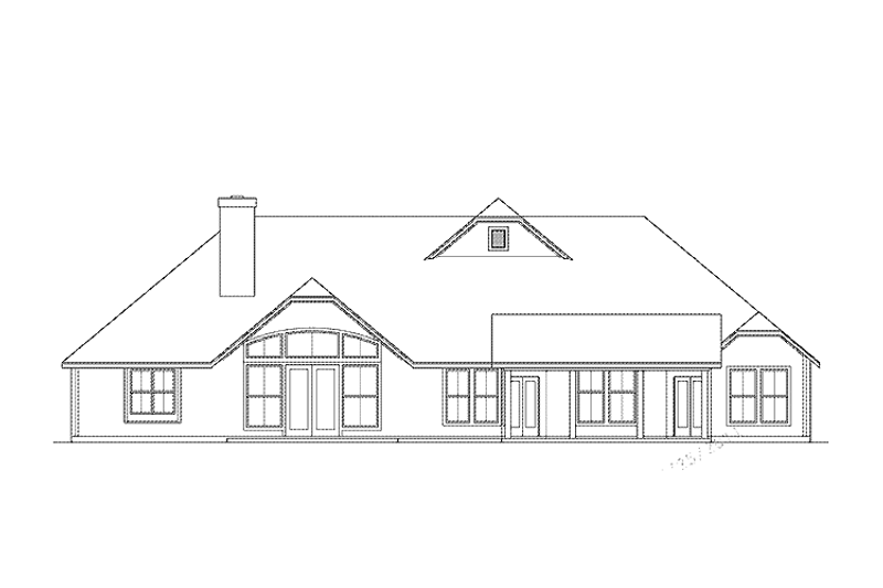 Home Plan - Exterior - Rear Elevation for Mediterranean House Plan #472-307 - 4 bed, 3 bath