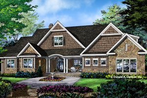 Exterior - Front Elevation 3 for Craftsman House Plan #929-997 - 4 bed, 3 bath