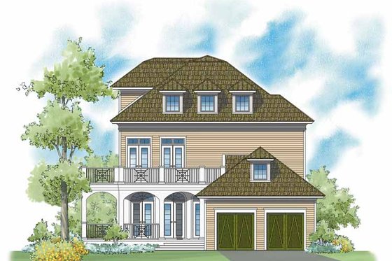 Exterior - Rear Elevation for Classical House Plan #930-400 - 3 bed, 3.5 bath