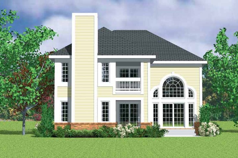 House Plan Design - Classical Exterior - Rear Elevation Plan #72-1085