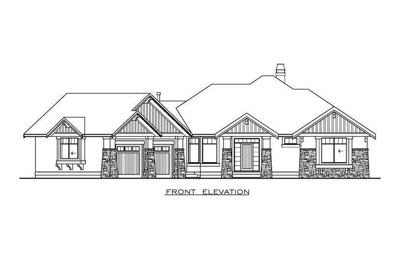 Architectural House Design - Exterior - Front Elevation 3 for Ranch House Plan #1100-168 - 3 bed, 2.5 bath