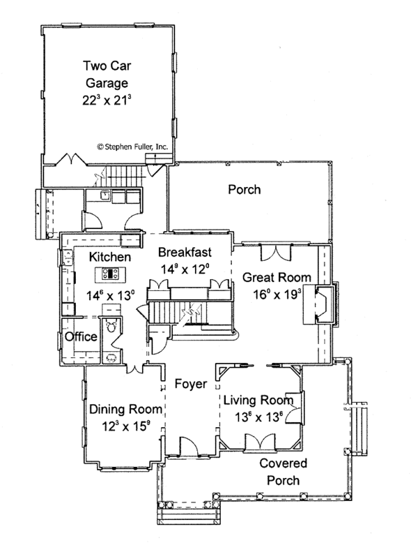 Home Plan - Colonial Floor Plan - Main Floor Plan #429-257