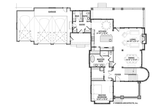 Floor Plan - Main Floor for Traditional House Plan #928-271 - 4 bed, 3.5 bath