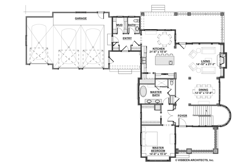 Architectural House Design - Floor Plan - Main Floor for Traditional House Plan #928-271 - 4 bed, 3.5 bath
