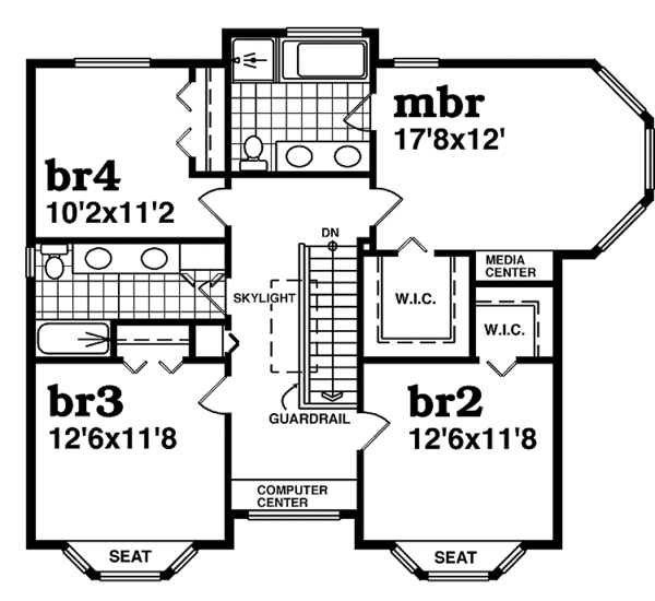 House Design - Victorian Floor Plan - Upper Floor Plan #47-1026
