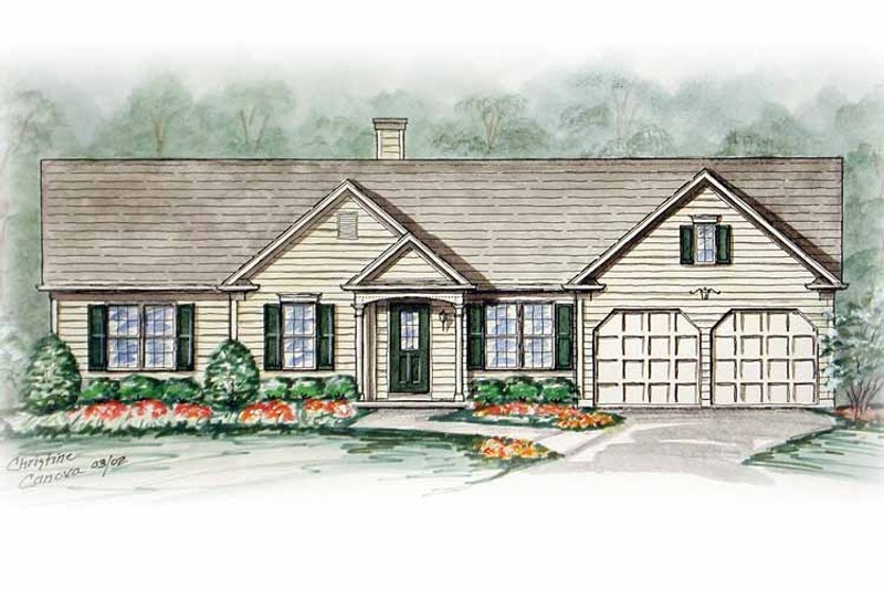 Dream House Plan - Exterior - Front Elevation 3 for Ranch House Plan #54-239 - 3 bed, 2 bath