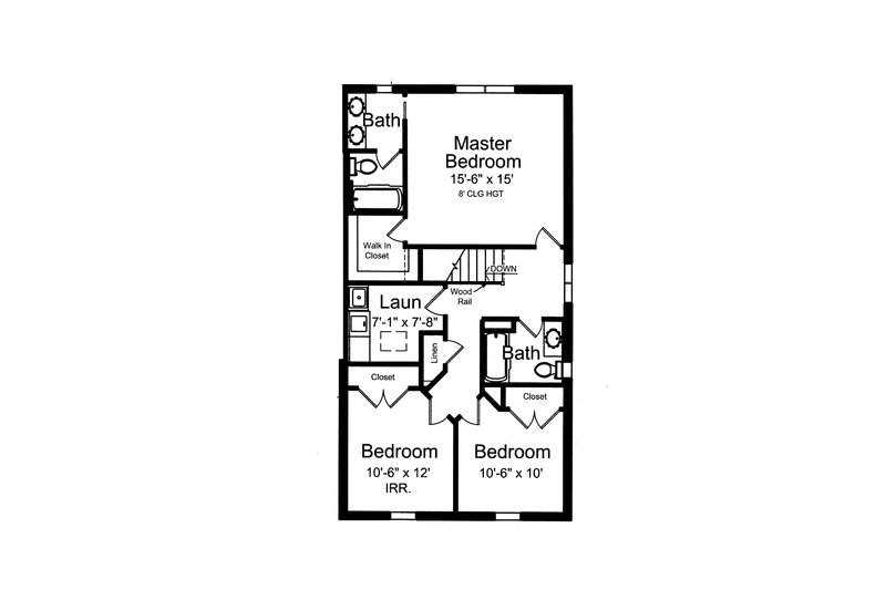 House Plan Design - Floor Plan - Upper Floor for European House Plan #46-827 - 3 bed, 2.5 bath