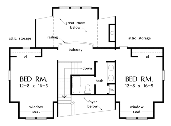 House Plan Design - Craftsman Floor Plan - Upper Floor Plan #929-316