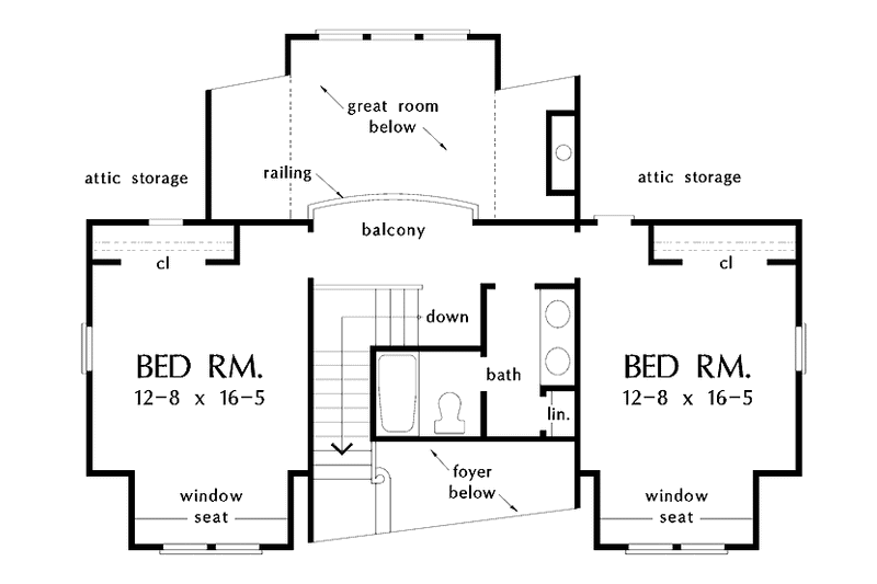 Home Plan - Floor Plan - Upper Floor for Craftsman House Plan #929-316 - 3 bed, 2.5 bath