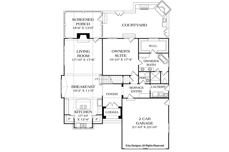 Dream House Plan - Floor Plan - Main Floor for European House Plan #453-624 - 3 bed, 2.5 bath