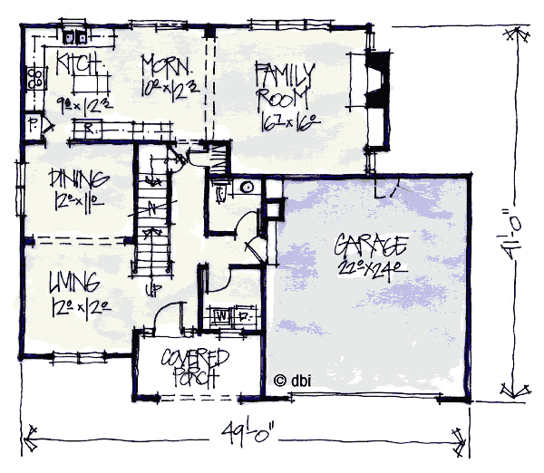 Home Plan - European Floor Plan - Main Floor Plan #20-2034